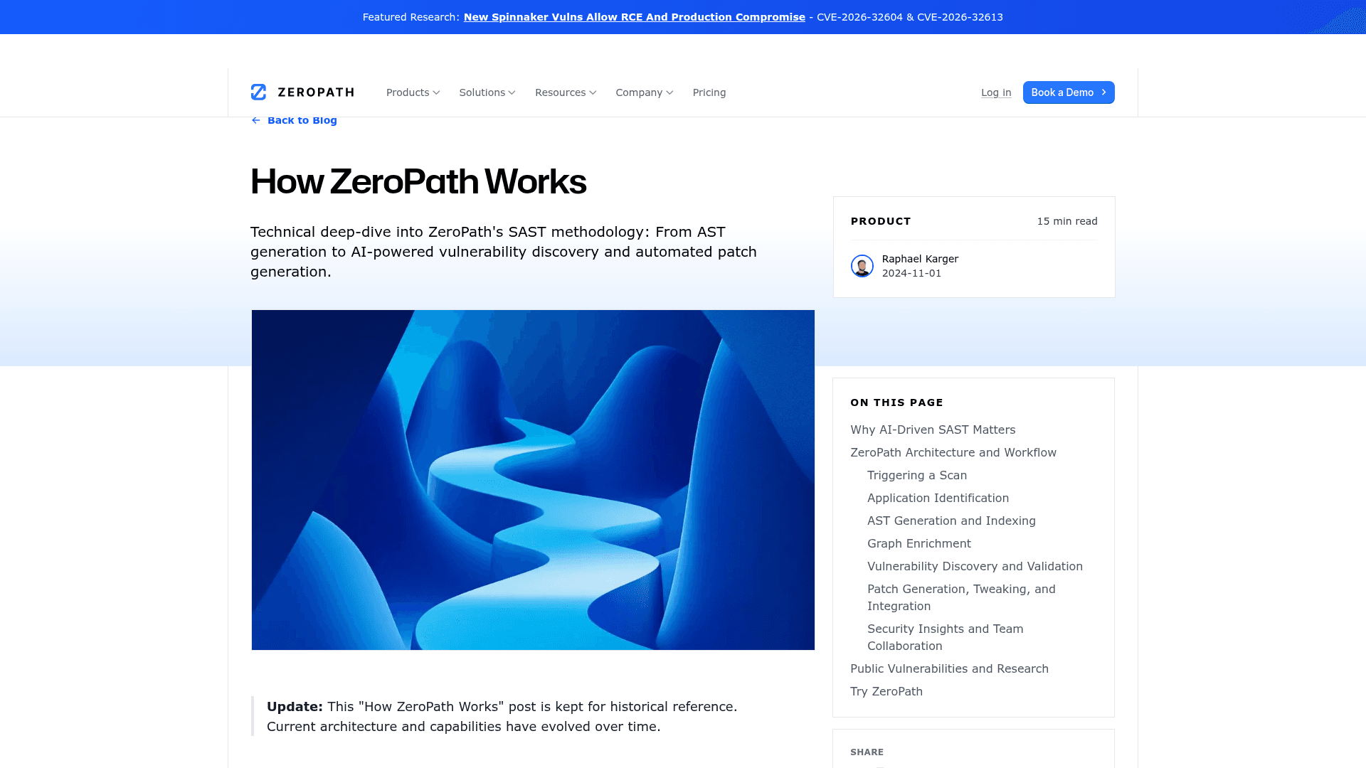 Screenshot of https://zeropath.com/blog/how-zeropath-works