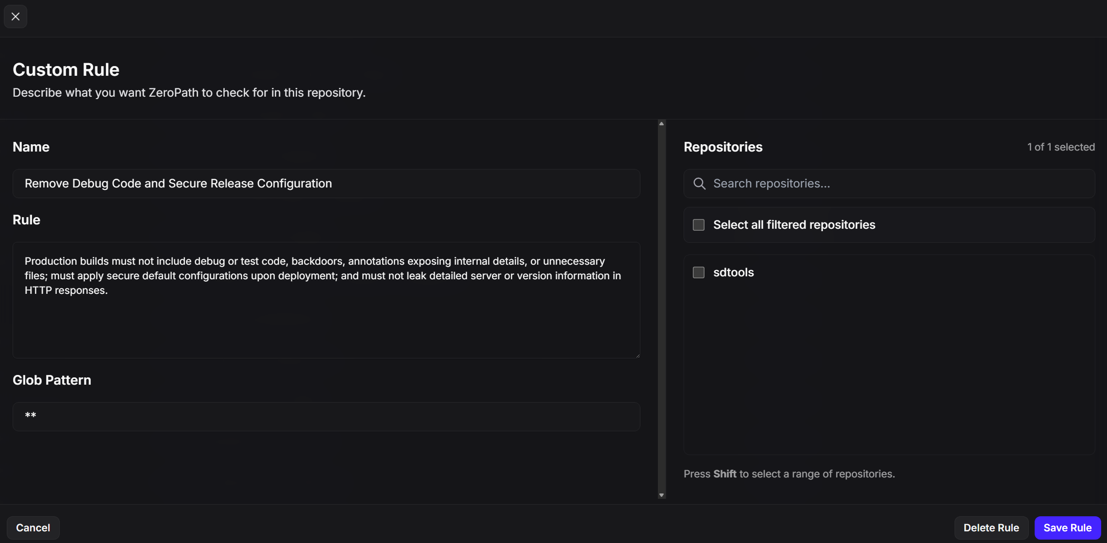 ZeroPath natural language interface for security policy creation and Q&A